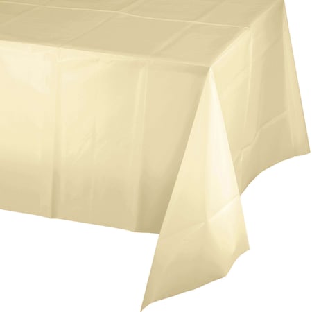Touch Of Color Ivory Plastic Tablecloth, 108"x54", 12PK 01489